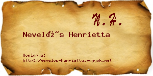 Nevelős Henrietta névjegykártya